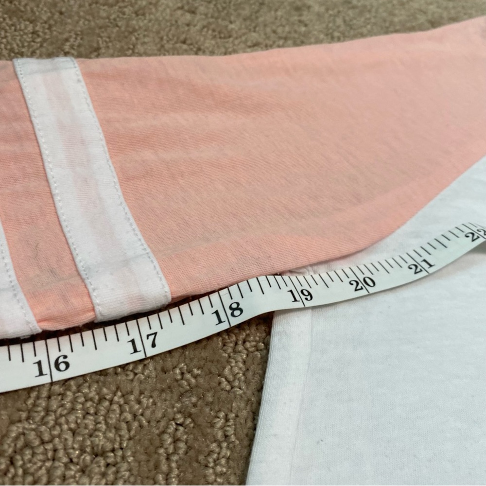 {Z Supply} The Varsity White and Peach Baseball Tee ~ Size XS - Picture 9 of 16